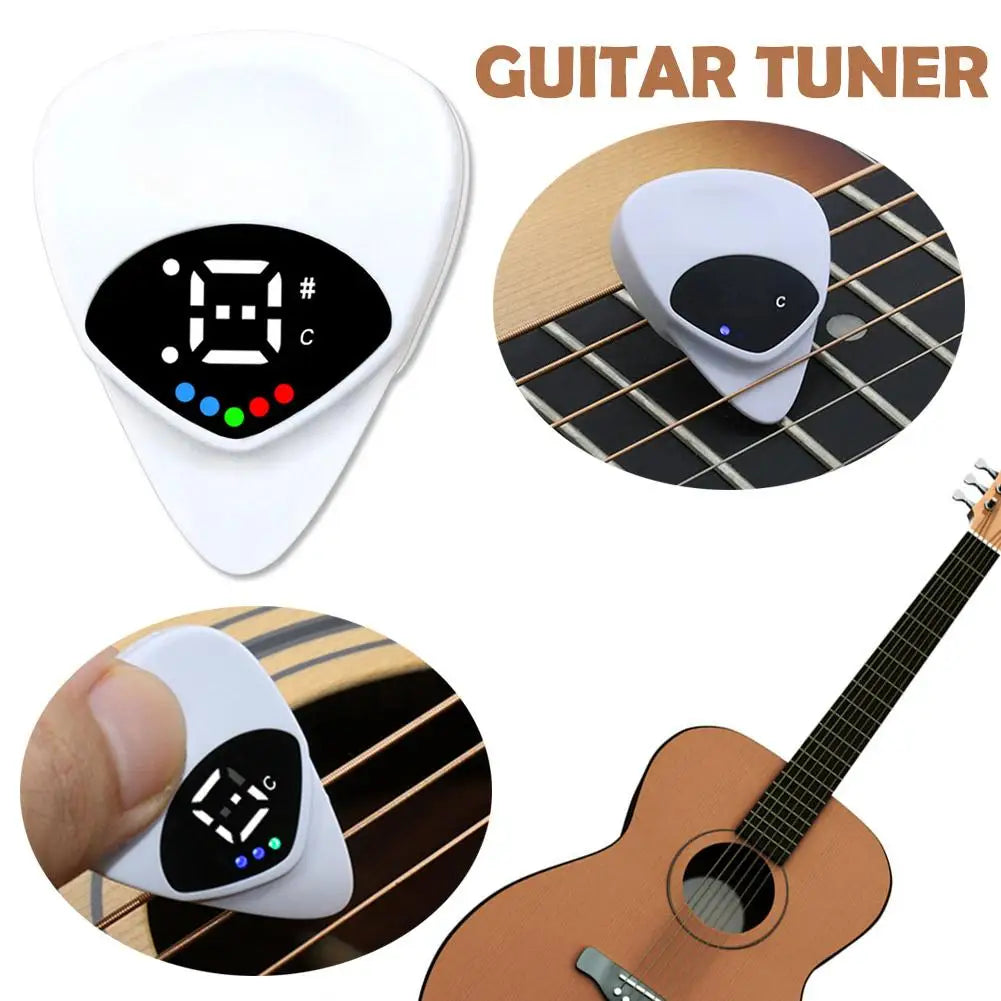 Portable Guitar Pick & Tuner Combo 2-in-1